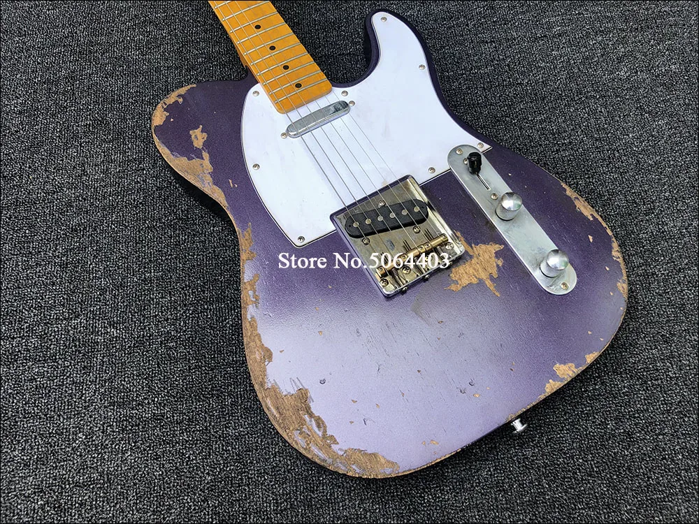 Электрическая гитара Purple relic ручное оборудование для старения нитроцеллюлоза