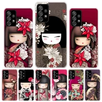 kokeshi doll kimono girl silicon call phone case for samsung galaxy a72 a52 a71 a51 a32 a22 a12 a02s a31 a21s m21 m31s m51 cover