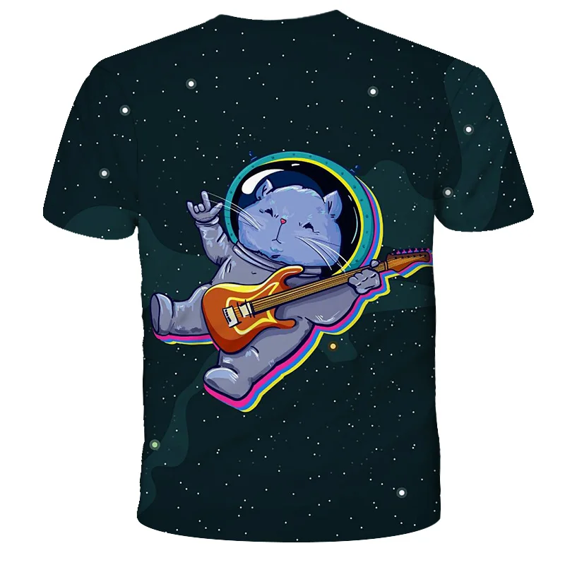 

2021 Cosmos Planets Space Galaxy Astronaut 3D T-shirt Children Moon Print Stars Sky Boys Girls Children Fashion T-shirt Harajuku