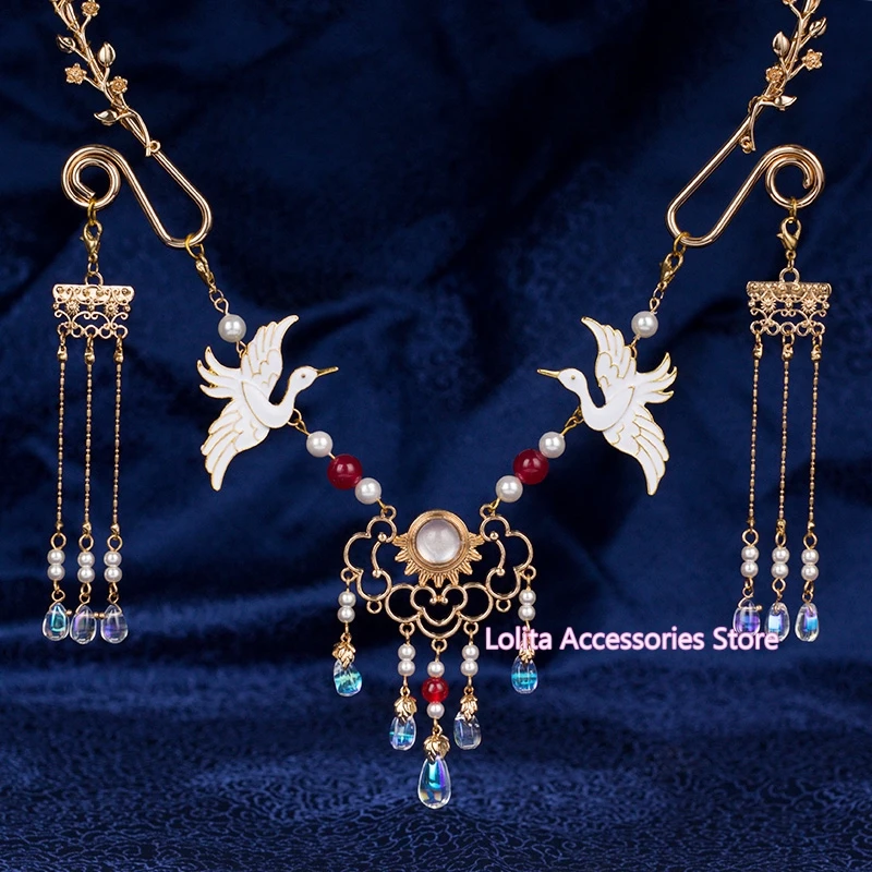 Цепочка с жемчужными подвесками в стиле династии Танга|Ожерелье-ошейник| |