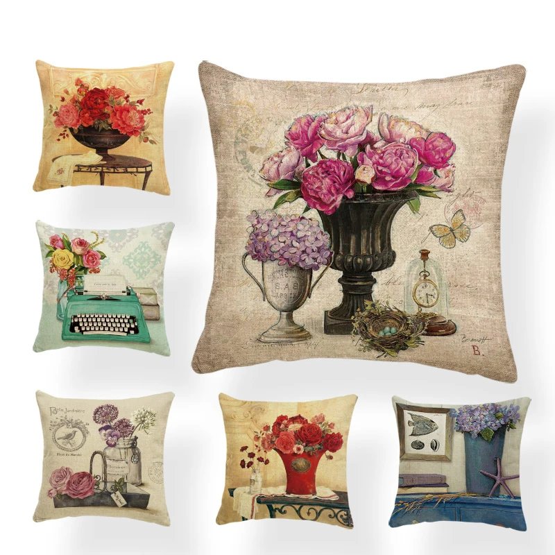 Персонализированная наволочка с цветами бутылкой водой бабочкой декоративная