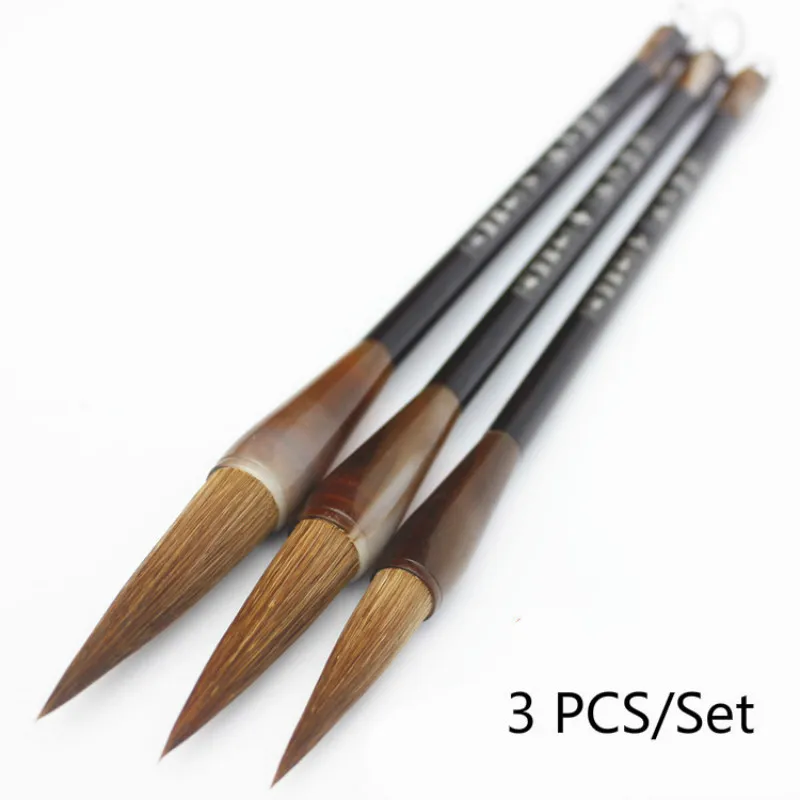 3 шт./компл. китайские кисти для каллиграфии ручка Волчья шерсть кисть китайской