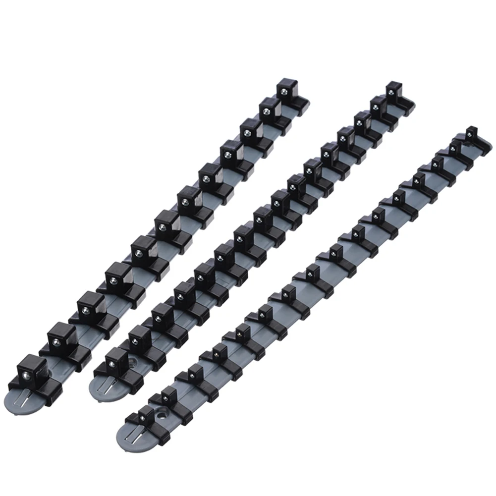 

3pcs Drive Socket Rails Socket Organizer T3pcs Drive Socket Railsray 340 mm Socket Holder 1/4" 3/8" 1/2" Socket Wrench Organizer
