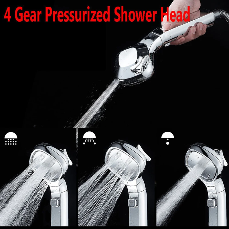 

4 Gear Pressurized Shower Head Spray Gun Gear Sprayer Super large flowUniversal Head Water-saving Sprinkler Bathroom Accessories