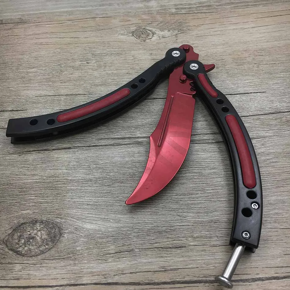 Butcher Дропшиппинг CS GO бабочка в ноже Karambit нож бабочка складной тренировочный нож игровой нож тупое лезвие без края инструмент - Цвет: Butcher
