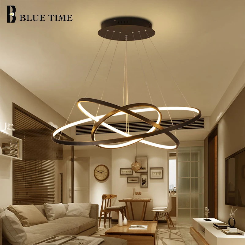 Кольца современная люстра освещение для гостиной столовой помещений