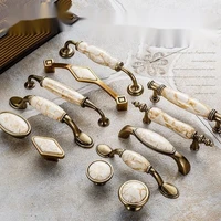 european style classical marble pattern ceramic series handle cabinet garden antique handle drawer handle factory