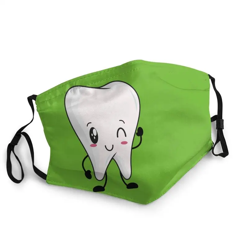 

Tooth Cute Teeth Reusable Face Mask Unisex Adult Anti Haze Dustproof Protection Cover Respirator Mouth Muffle