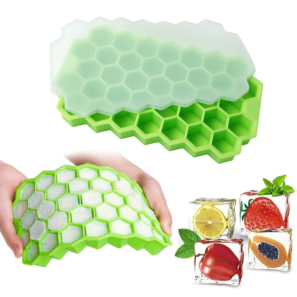 

37-Grid Cube Honeycomb Ice Cube Tray с съемными крышками силиконовая форма для льда силиконовая DIY Ice Maker антипригарная