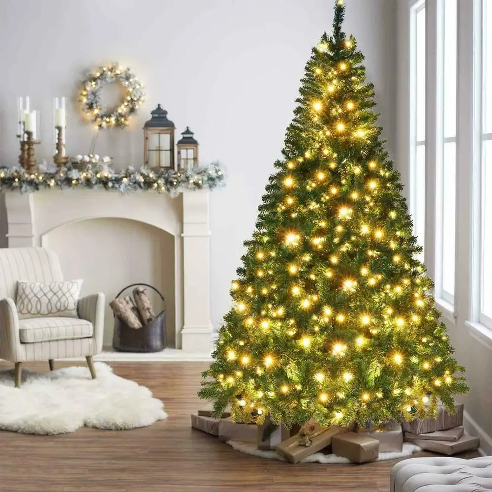 

1.8M Artificial Christmas Tree Pvc Flame Retardant Metal Stable Tripod Large Christmas Decoration Encryption Green Tree Gift