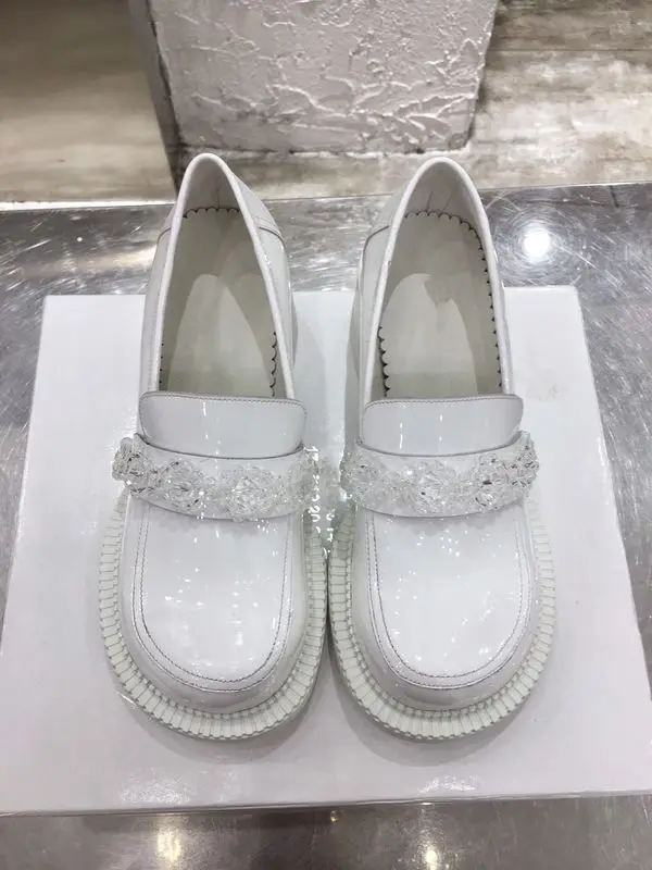 

Retro Flat Platform Mary Jane Black Crystal PU Leather Thick Heel Loafers Fashion Brand Style Square Toe Shoes For Women Lolita