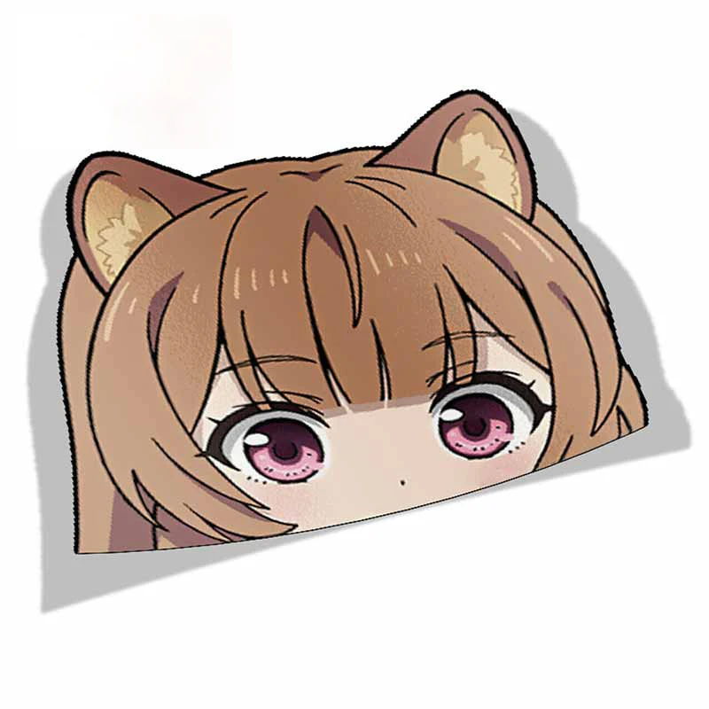 

Personality Car Sticker for Raphtalia The Rising of The Shield Hero Peeker Big Head Anime Vinyl Rear Windshield Trunk Stickers