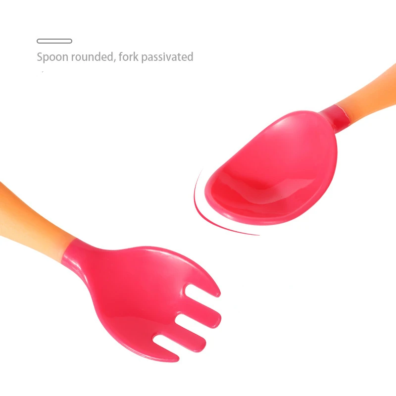 2 шт./компл. детская ложка обучающая + вилка Набор для новорожденных Детская