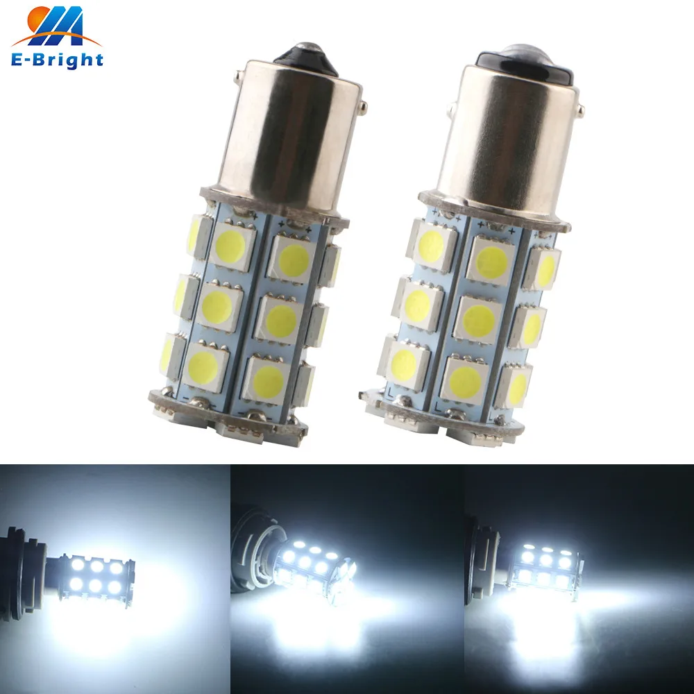 6 шт DC24V p21w 1156 BA15S p21/5 Вт 1157 BAY15D 5050 27 SMD Светодиодная лампа стоп сигнал заднего хода