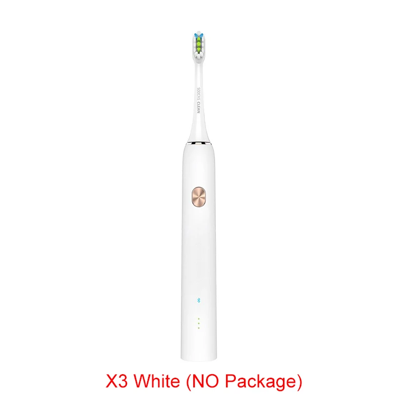 X3 White NO Package Xiaomi Soocare X3 Soocas электрическая зубная щетка Водонепроницаемая беспроводная зарядка звуковая обновленная поддержка перезаряжаемая ультра звуковая для взрослых - Цвет: X3 White NO Package