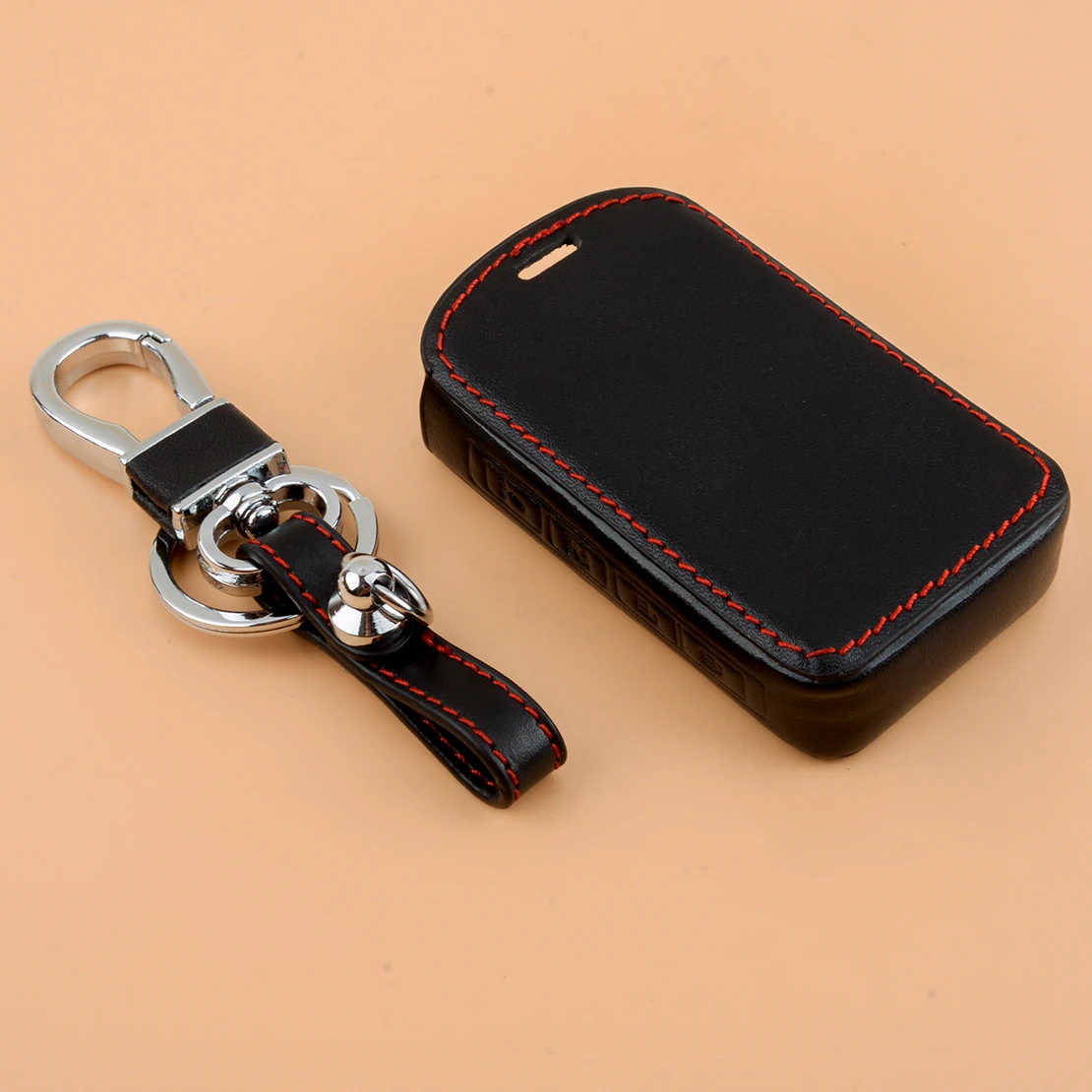 

Car Black 4 Buttons Key Fob Cover Case Holder Chain PU Leather Fit for Mazda 3 6 CX4 CX5 CX8 CX9 CX-30
