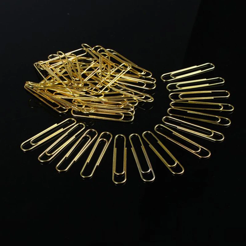 Зажимы для бумаг золотистые разноцветные зажимы документов офиса школы