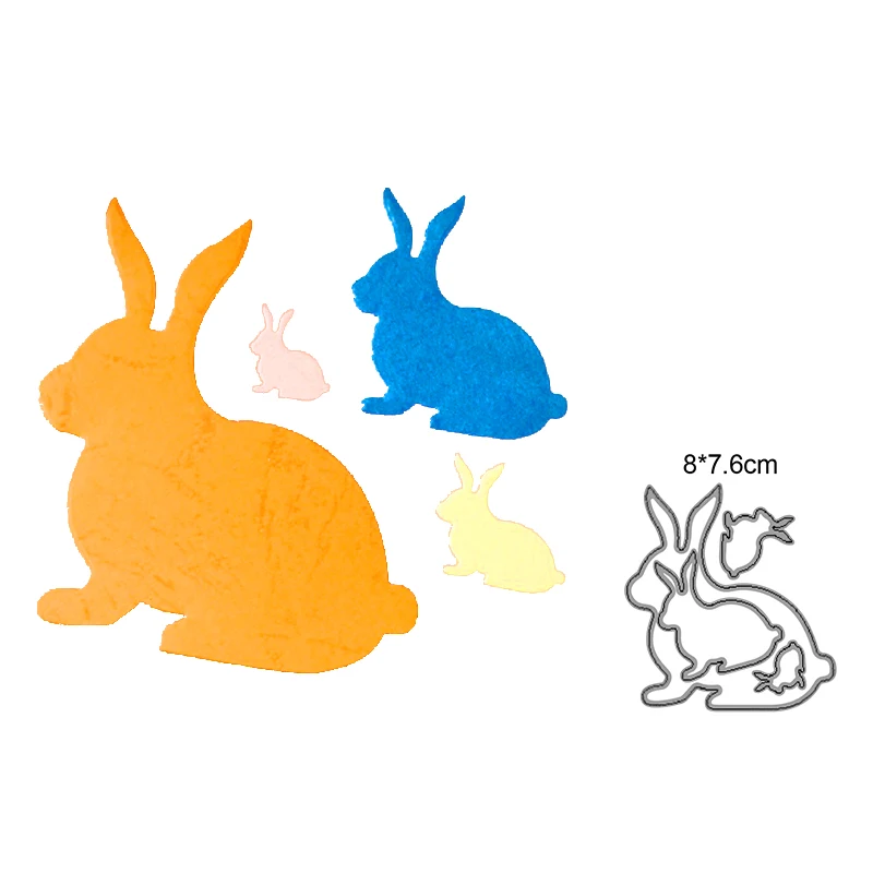 

Rabbit Metal Cutting Dies Stencil Scrapbooking DIY Album Stamp Paper Card Embossing Decor Craft