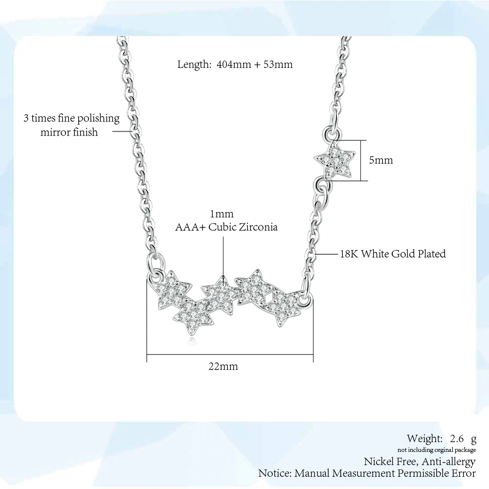 Инс стиль ключицы цепь кулон ожерелья для женщин маленькая звезда микро фианит