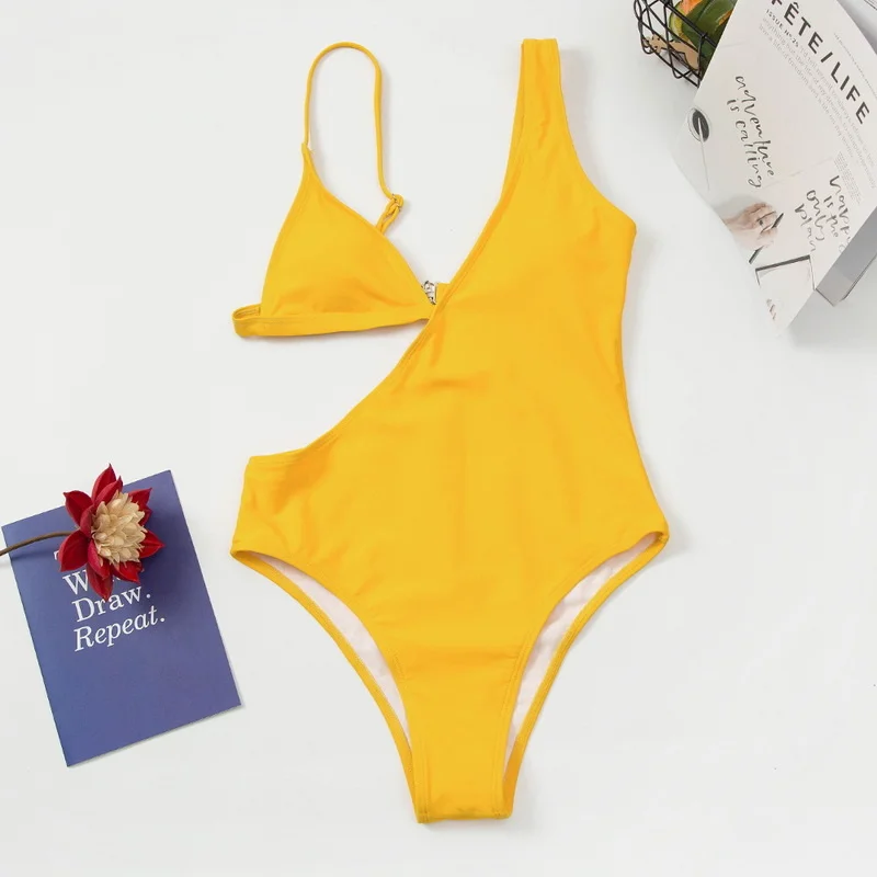 Сексуальный женский купальник 2021 однотонный купальный костюм с пуш-ап Модный