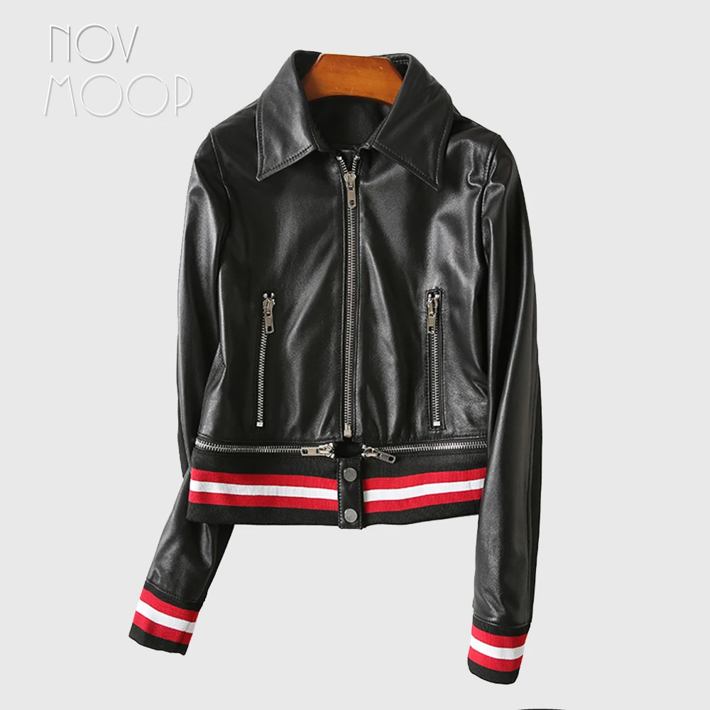 Novmoop/высокая Уличная Повседневная Стильная летняя байкерская куртка из