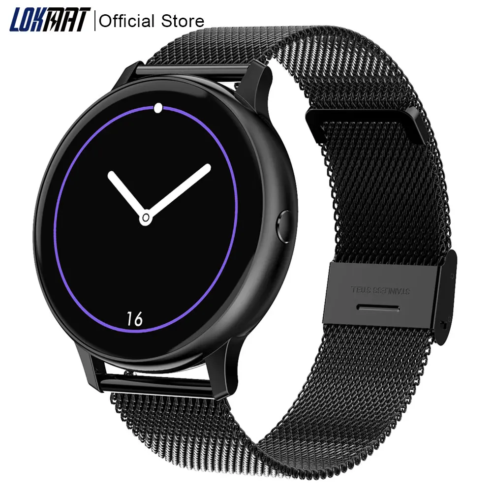 Умные часы LOKMAT Sport для женщин с полным сенсорным экраном, мониторингом сердечного ритма ECG, отслеживанием фитнеса, воспроизведением музыки по Bluetooth для iOS и Android.