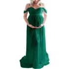 Зеленые платья для беременных для фотосессии шифоновое платье для беременных реквизит для фотосъемки Платья-макси для беременных женщин одежда
