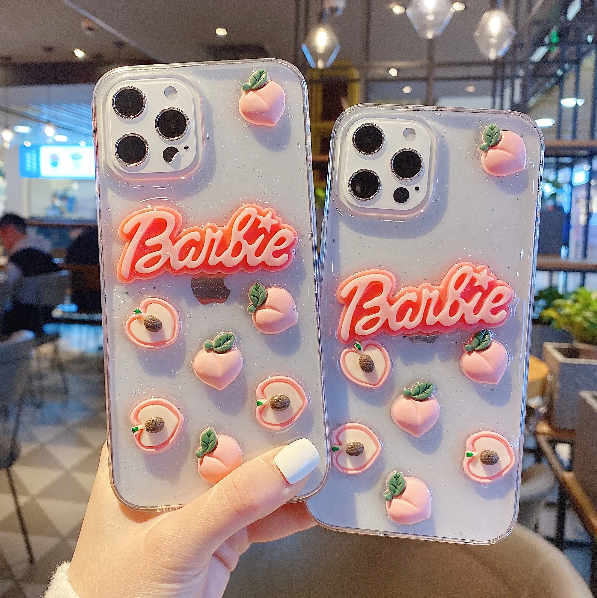 

INS Hot 3D Honey Peach Phone COVER for iPhone 11 12Pro Max X XS XR Max 7 8Plus Fashion Beauty Pattern Protect Case Accessories