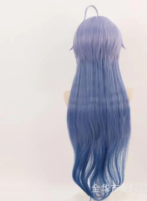 

80CM Blue Long Wig Cosplay Ganyu Gradient Costume Heat Resistant Synthetic Hair Game Genshin Impact Gan Yu Women Party Wigs