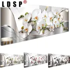 Абстрактные модульные картины на холсте LDSP, плакаты, принты, белые орхидеи, цветы, настенные картины, домашний декор, гостиная, без рамки