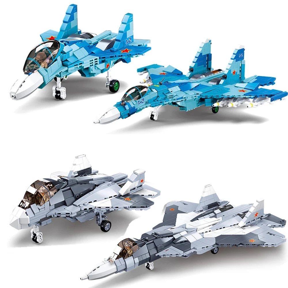 

World War 2 WW2 Army Military City Police SWAT Soldier Sukhoi Su-57 Su-27 Model Building Blocks Bricks Kids Toys Christmas Gift
