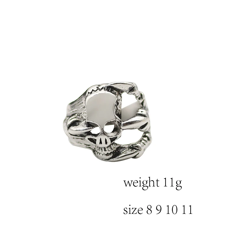 

Men's Retro Punk Skull Ring Hip Hop Hollow Eagle Claw Metal Ring Personality Party Birthday Date Gift Rings Accessories Fashion