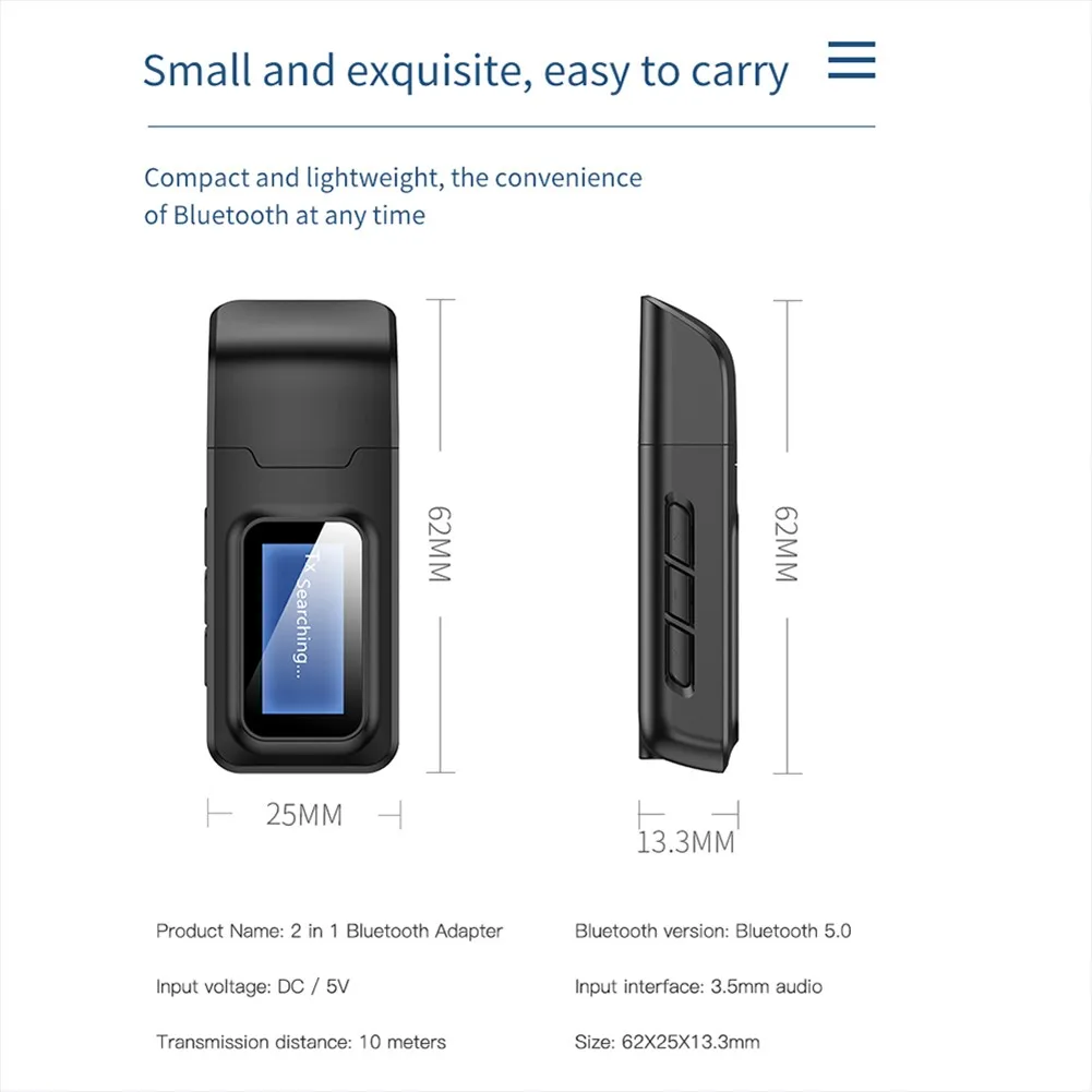 

Передатчик и аудиоприемник A2DP Bluetooth 5,0 AVRCP черный HSP V5.0 EDR