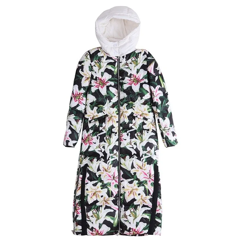 Новинка 2019 года модные плотные теплые винтажные куртки с цветочным принтом и