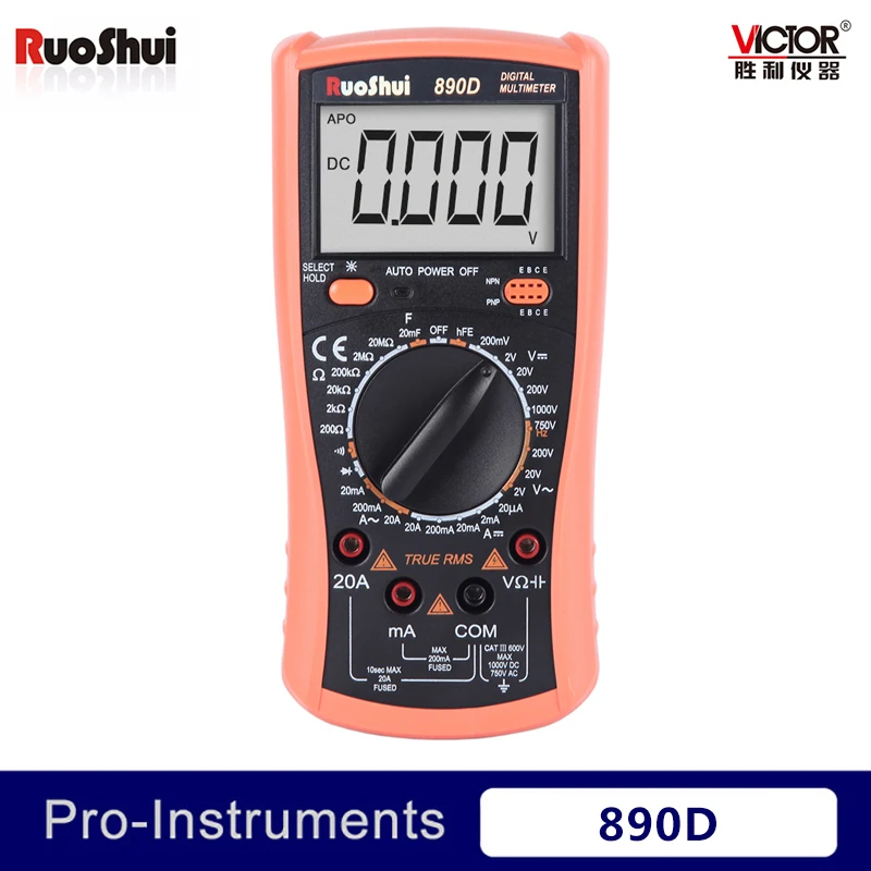 Цифровой мультиметр 890D Victor RuoShui 2000 град. ручной диапазон True RMS емкость