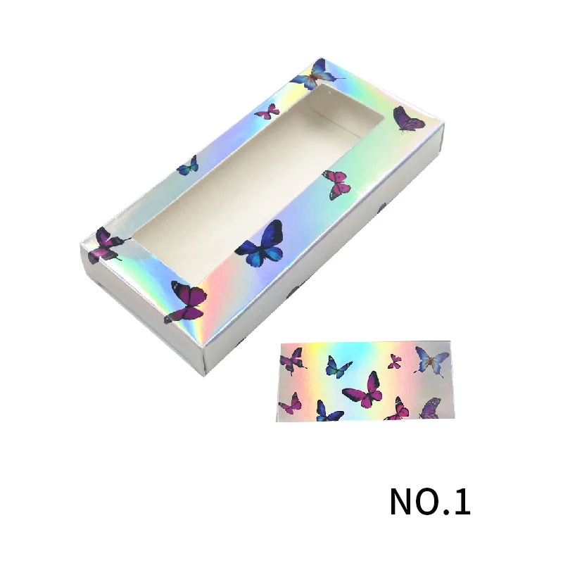 

Laser False Eyelashes Packaging Box Empty Glitter and Tray Wholesale Butterfly Candy Print Storage Box Fake Eye Lash Extension