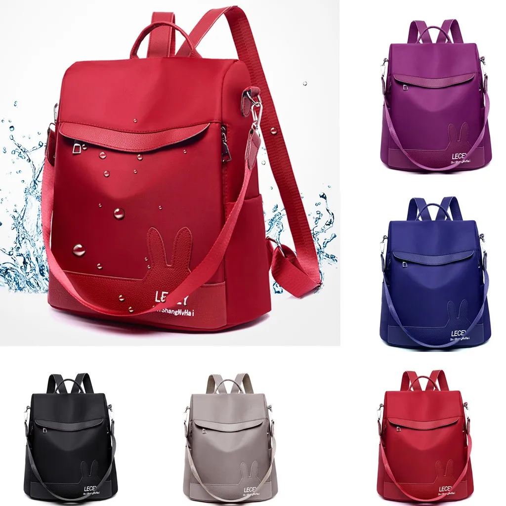 

Nylon Woman Bag Anti-theft Campus Backpack Travel Bag Business Leisure All-match Soft Leather Dual-use Small Backpack