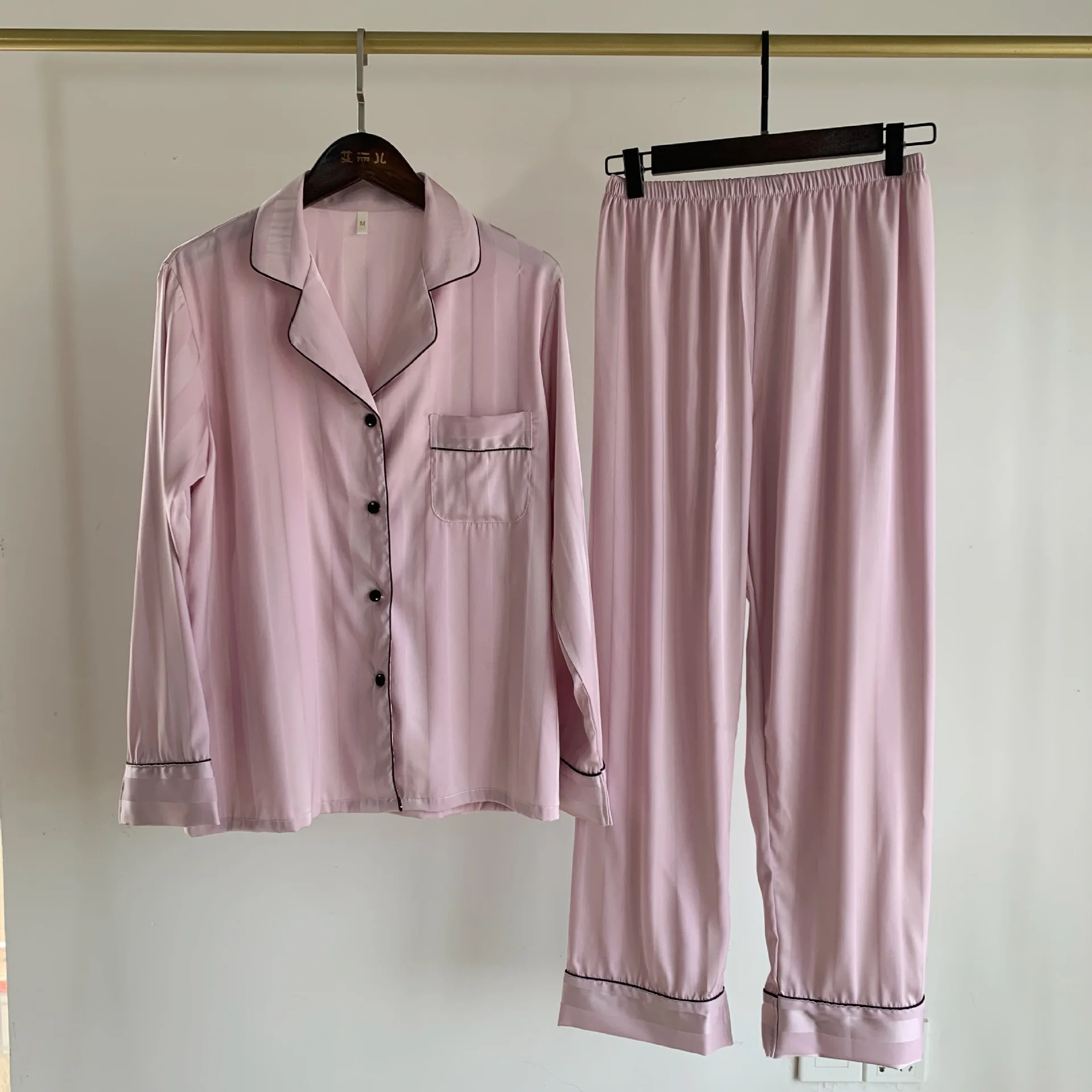 Женский пижамный комплект с кружевом атласная пижама из топа и штанов шелковая