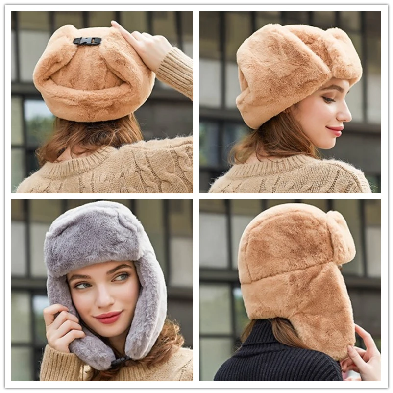 Зимняя теплая шапка-бомбер с шерстью для мужчин и женщин | Аксессуары одежды