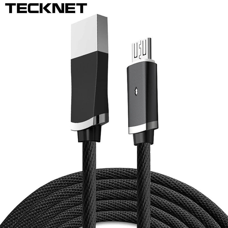 TeckNet Светодиодная лампа Micro USB кабель для Android Xiaomi Samsung планшет с нейлоновой