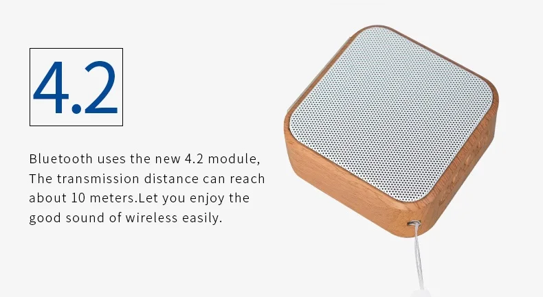 Portable Bluetooth speakers Wooden Subwoofer Speaker mini HD HiFi Sound Music Speaker for Home Palm bsize Support TF loudspeaker