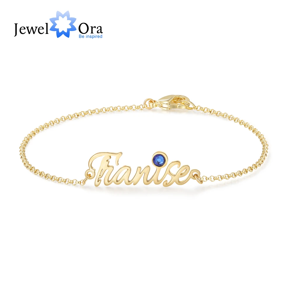 Персонализированные браслеты с именной табличкой и камнем