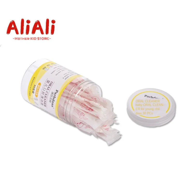 Baby Toothbrush Tongue Cleaner Infant Clean Disposable Gauze Oral Cleaning Stick 30PCS | Мать и ребенок
