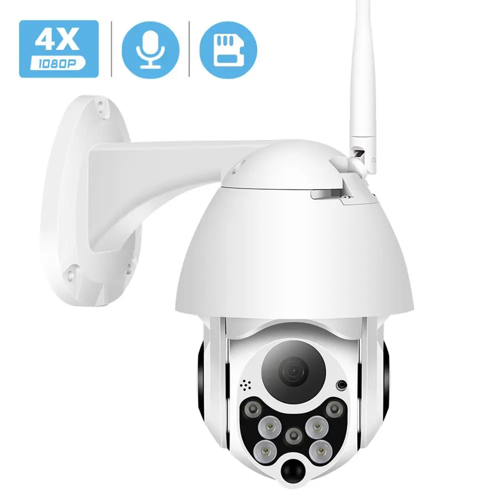 1080P Ip Камера ночного видения Беспроводной PTZ IP 4X цифровой зум Скорость купол