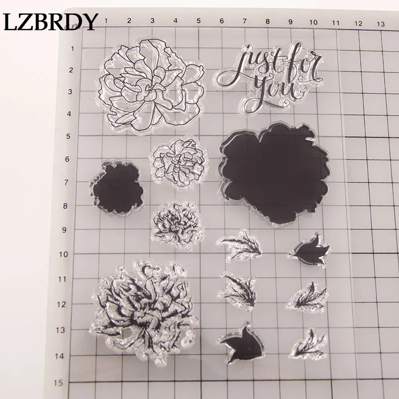 Новинка 2019 прозрачные резиновые штампы и с красивыми буквами в виде цветов для