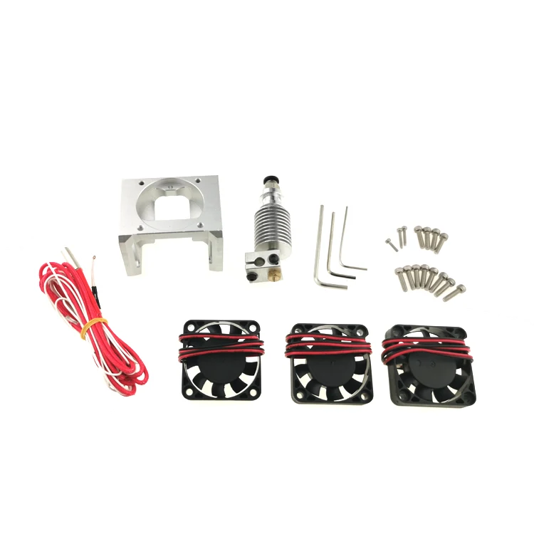 Hotend FUNCORE E3D V6 с цельнометаллической крышкой вентилятора и 3 вентиляторами 4010