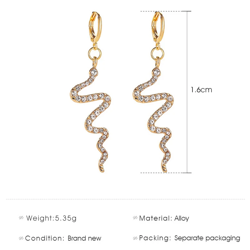 Женские серьги-кольца в форме змеи золотистого и серебристого цвета | Украшения