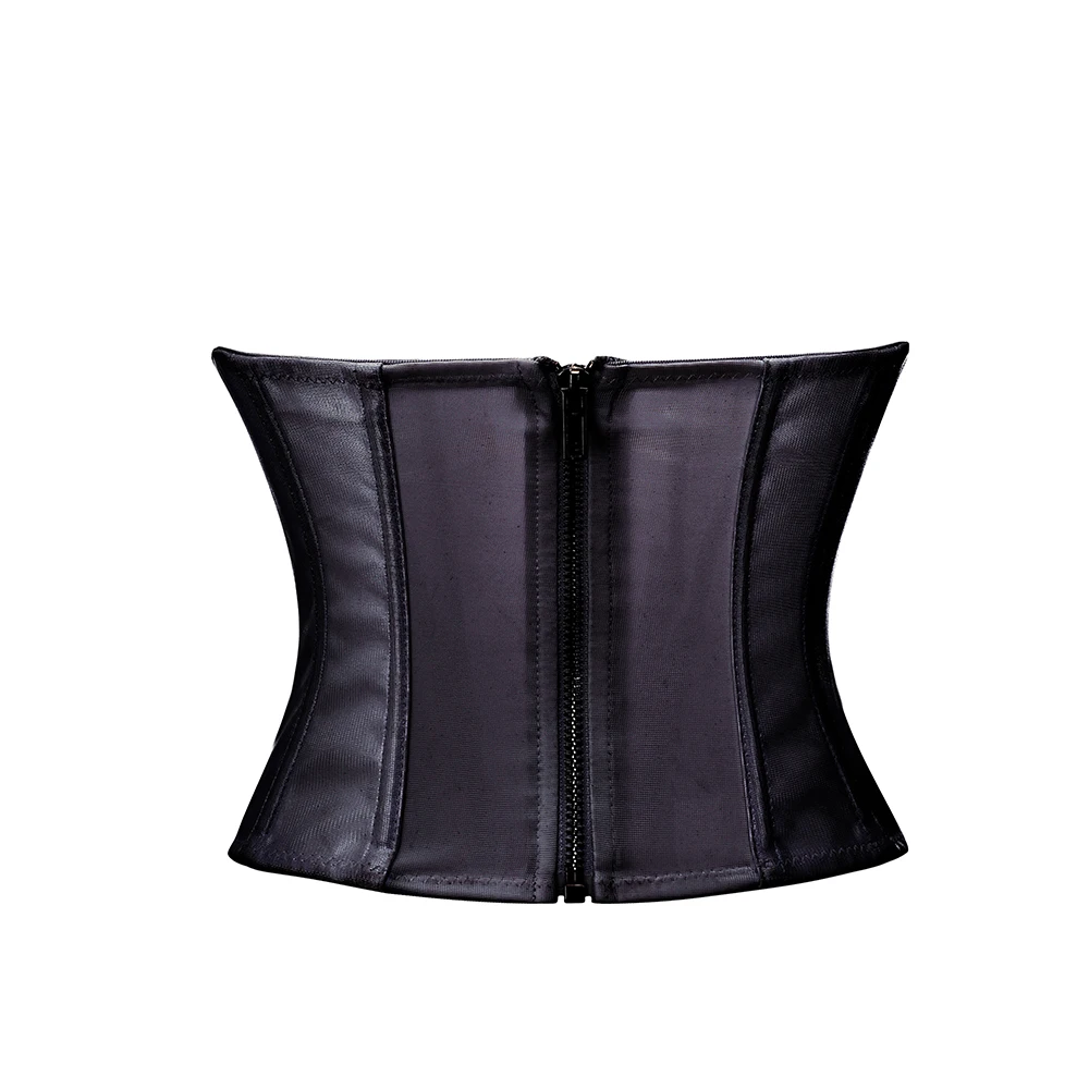 

Women Corset Crop top White Faux Leather Punk Steel Bone Corset and Bustier Body Shape Waist Trainer Corsets