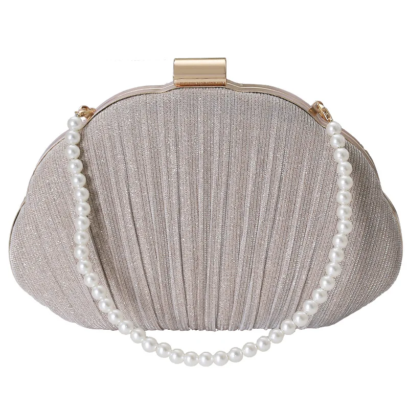 

Classic Fold Design Banquet Dress Cheongsam Clutch One Shoulder Messenger Bag Evening Bag Glitter Female Bag Party Coin Bag