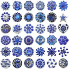 5 шт.лот новые ювелирные изделия 18 мм металлические кнопки ювелирные изделия цветок горный хрусталь Синяя кнопка подходит 18 мм кнопки браслеты ювелирные изделия